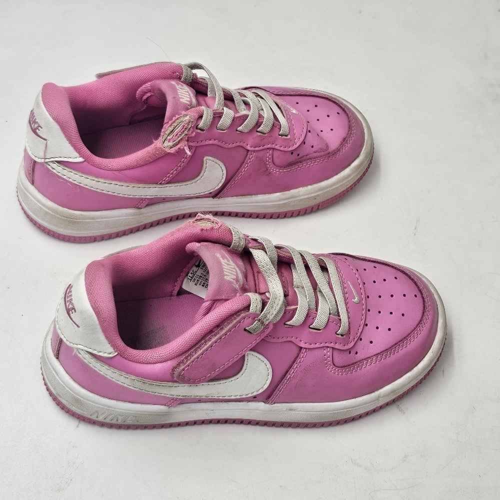 Nike Force 1 Low EasyOn Kids 11.5C Playful Pink White FlyEase Hook Loop Strap - Picture 3 of 12
